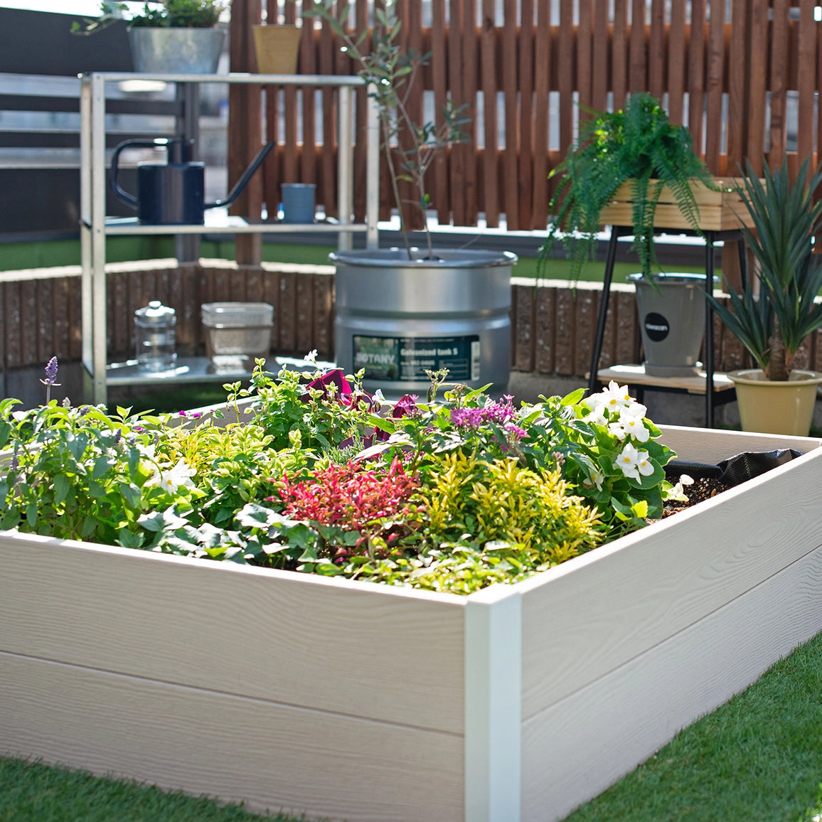 レイズドベッド (グレージュ×ブラック)