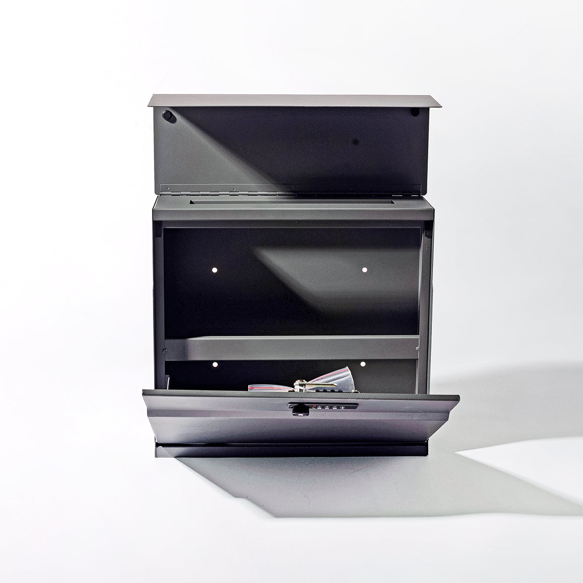 ダイヤルロックポスト(ダークグレー)　メールボックス　郵便受け