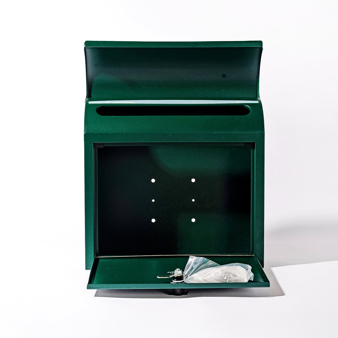 鍵付きポスト (グリーン)　メールボックス　郵便受け