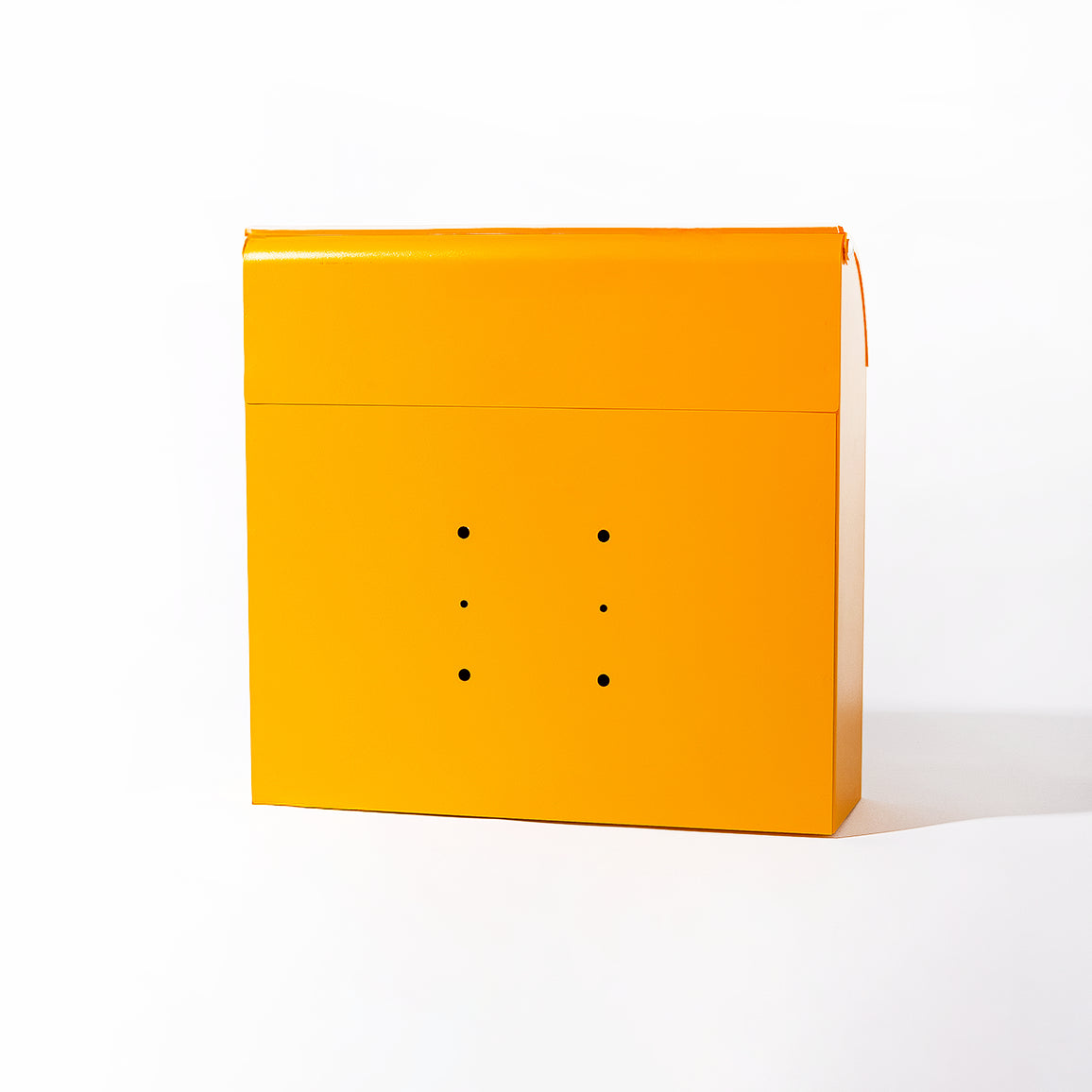 鍵付きポスト (イエロー)　メールボックス　郵便受け