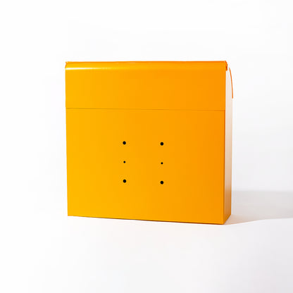 鍵付きポスト (イエロー)　メールボックス　郵便受け