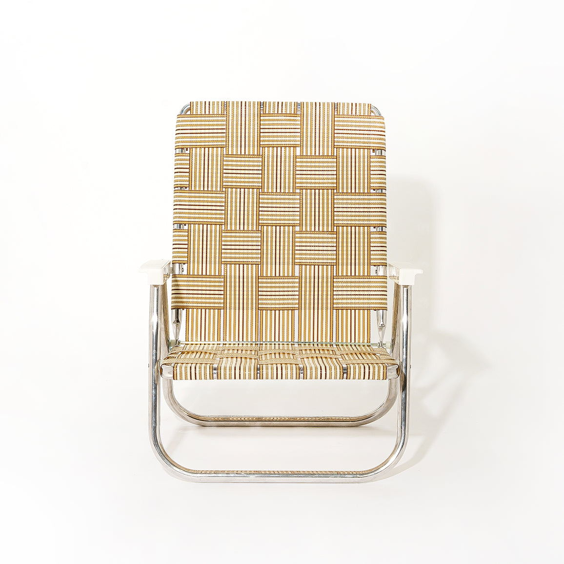 LAWN CHAIR BEACH (Tan Stripe)　アウトドアチェア　折り畳みチェア