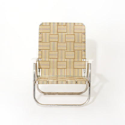 LAWN CHAIR BEACH (Tan Stripe)　アウトドアチェア　折り畳みチェア
