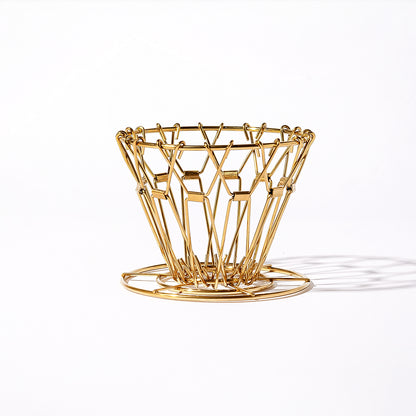 ポータブルコーヒードリッパー (ゴールド)　アウトドア　持ち運びドリッパー　コーヒーグッズ